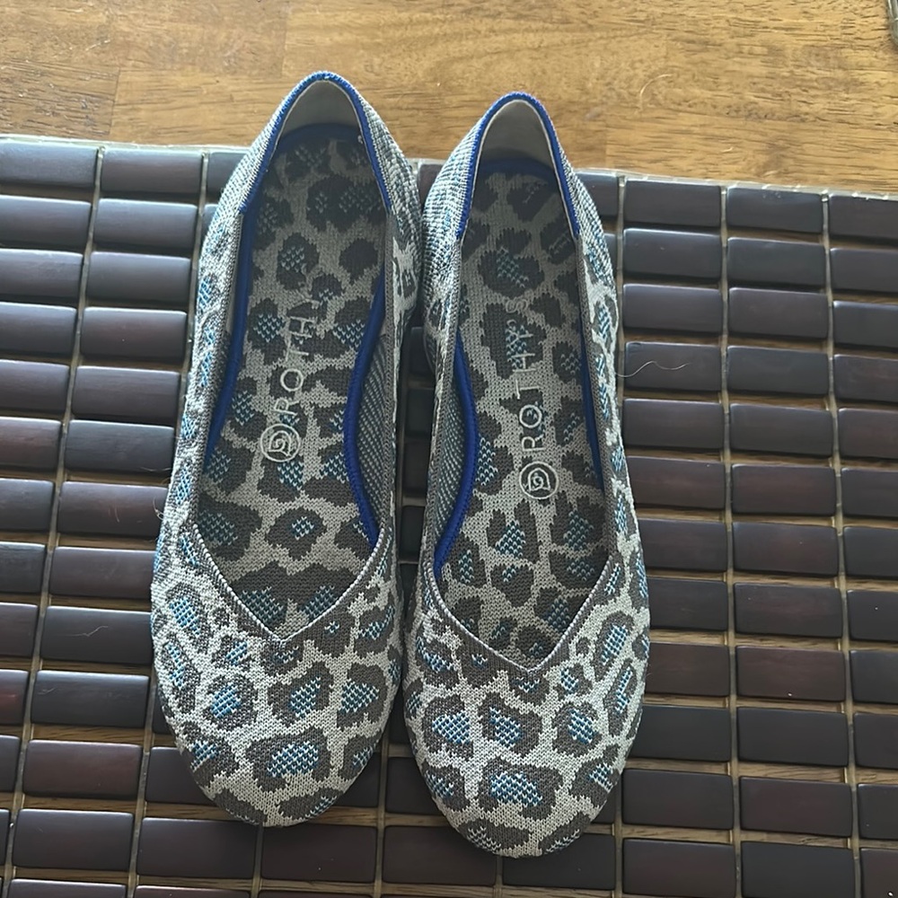 Rothy's Women's Leopard Print Flats - Gray and Blue